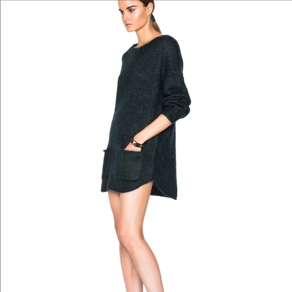 Soyer Aurora Mohair Pullover Sweater Dark Green Dress Size M - Picture 2 of 7